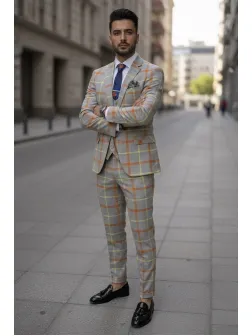 Costum barbati slim fit + Vesta B5378 63-1.2.3.4